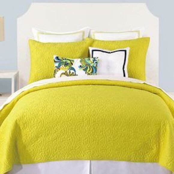 Trina Turk Santorini Twin Coverlet Yellow - Picture 2 of 2